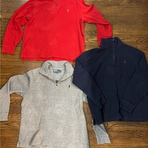 Ralph Lauren Red, Navy, and Gray Sweater 1/4 zip lot